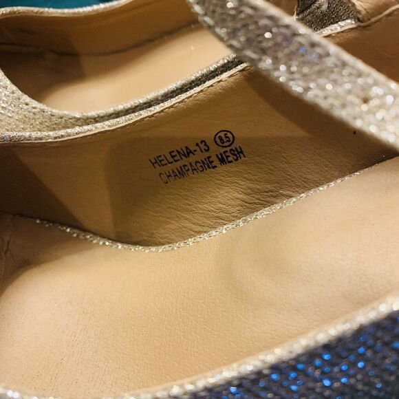 Bella Marie Womens 8.5 Gold Glitter Heel - Fancy Glitz Sparkle - Picture 5 of 12